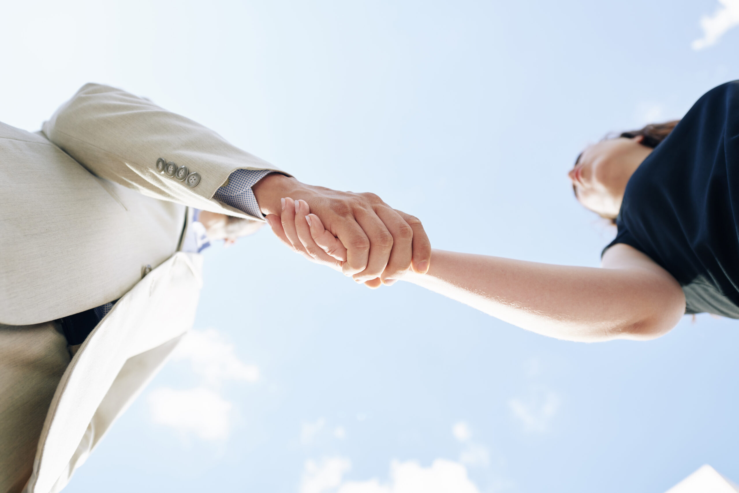Stretta di mano tra partner